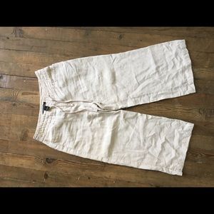 Linen wide leg pants cropped size 4